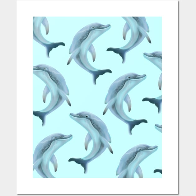 Dolphins Pattern Wall Art by nickemporium1
